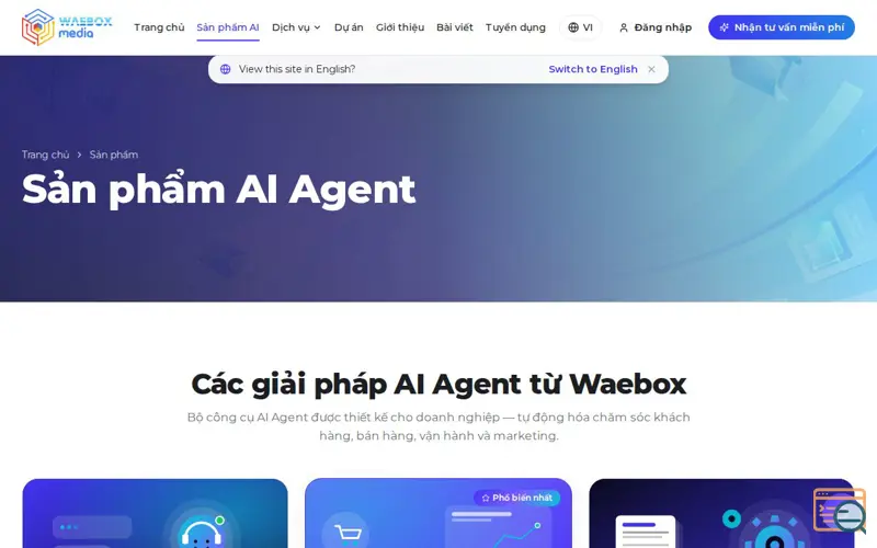Screenshot of Waebox AI Agent