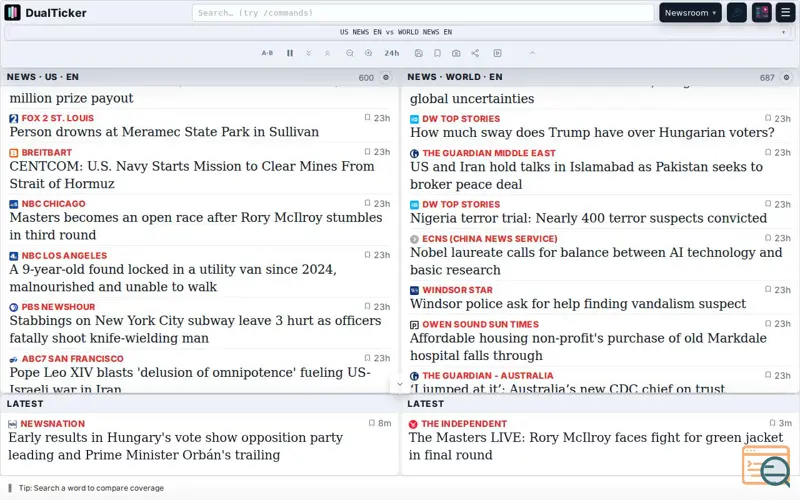 Screenshot of DualTicker