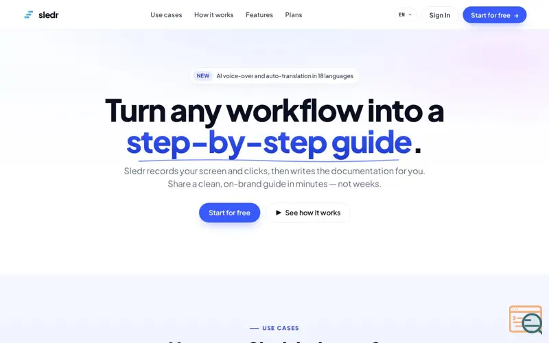 Screenshot of Sledr - Your AI Workflow Recorder