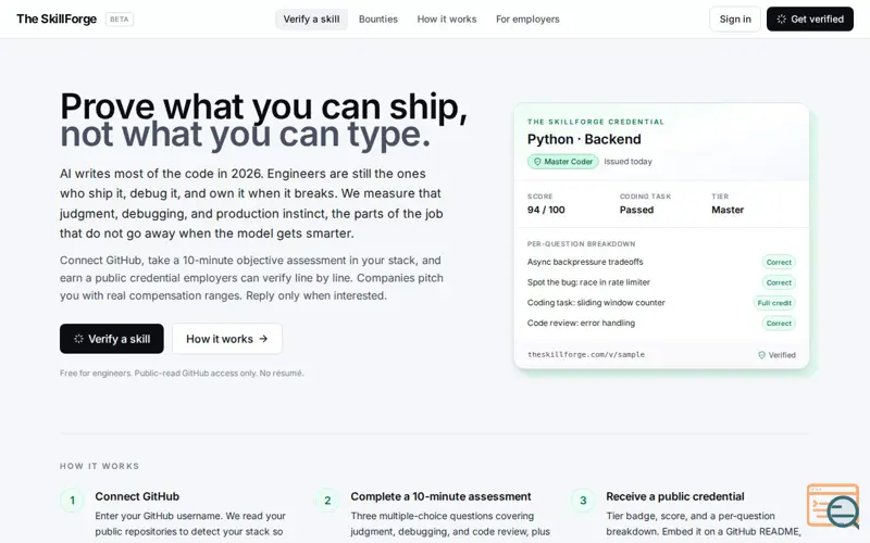 Screenshot of The SkillForge