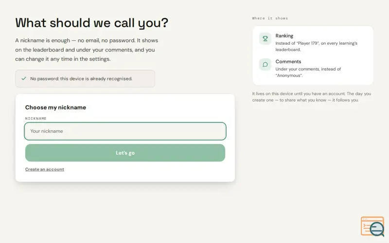 Screenshot of SaraLearn — endless learning