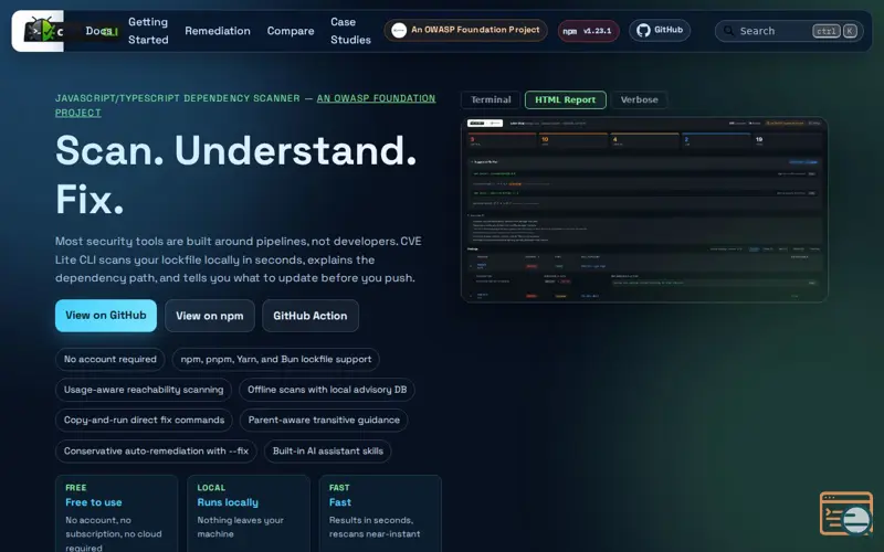 Screenshot of CVE Lite CLI