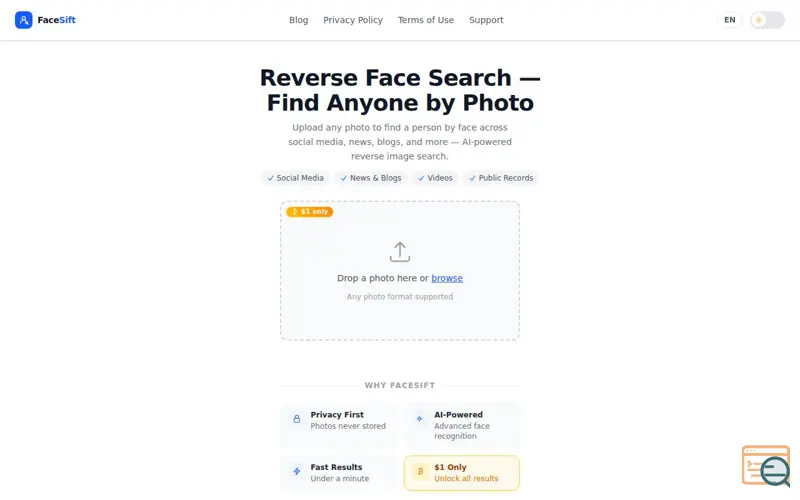 Screenshot of Facesift