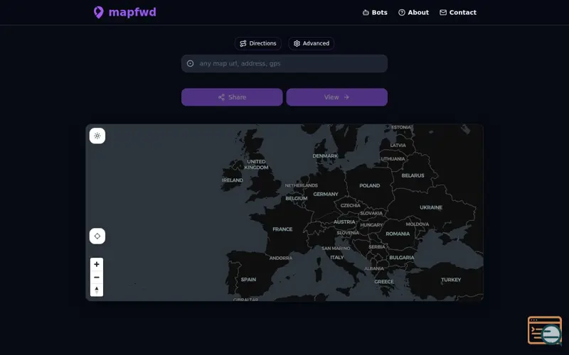 Screenshot of mapfwd, a launch using MXrouting