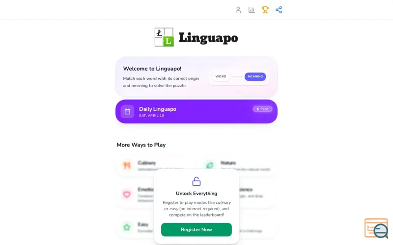 Screenshot of Linguapo