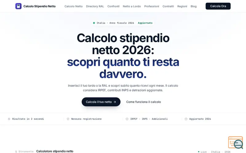 Screenshot of Gratuito da Lordo a Netto