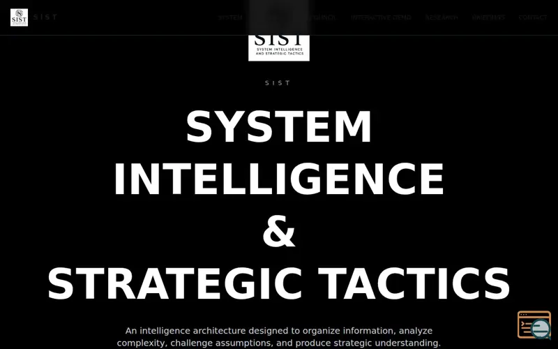Screenshot of System Intelligence & Strategic Tactics