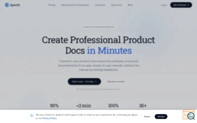 Screenshot of SpecIQ