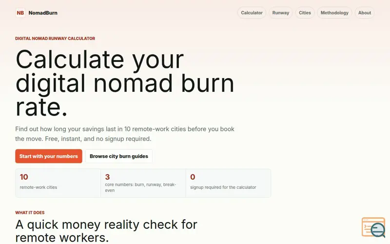 Screenshot of NomadBurn