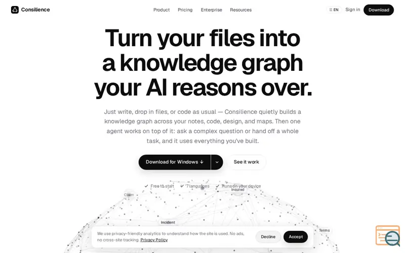 Screenshot of Consilience