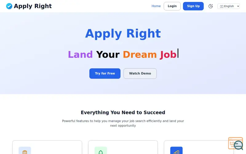 Screenshot of Apply Right