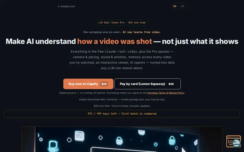 Screenshot of llm-real-video Pro