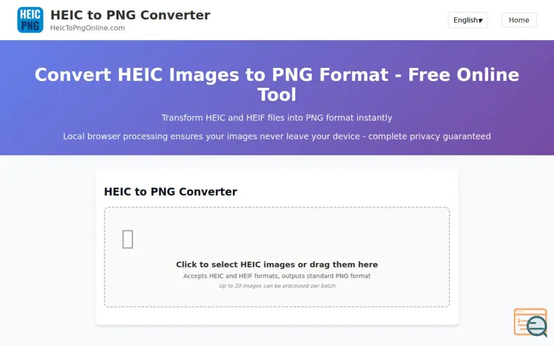 Screenshot of HEIC to PNG Converter