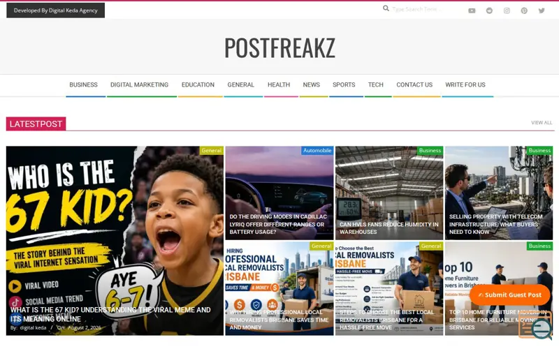 Screenshot of PostFreakz, a launch using Magazine Hoot