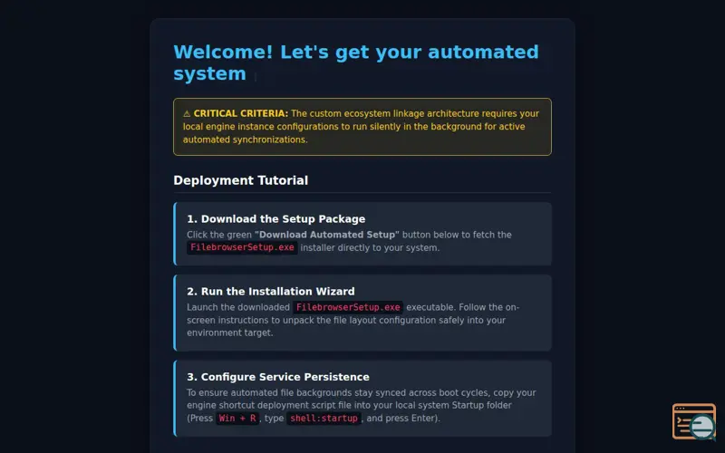 Screenshot of Automated System Center
