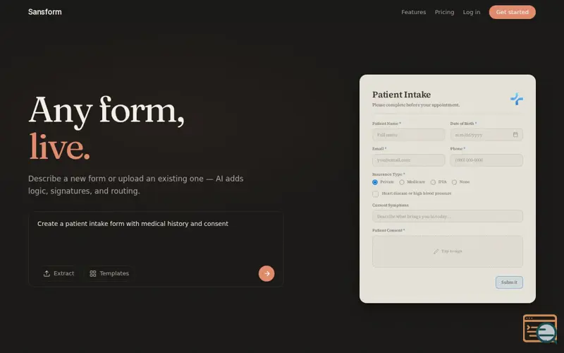 Screenshot of Sansform