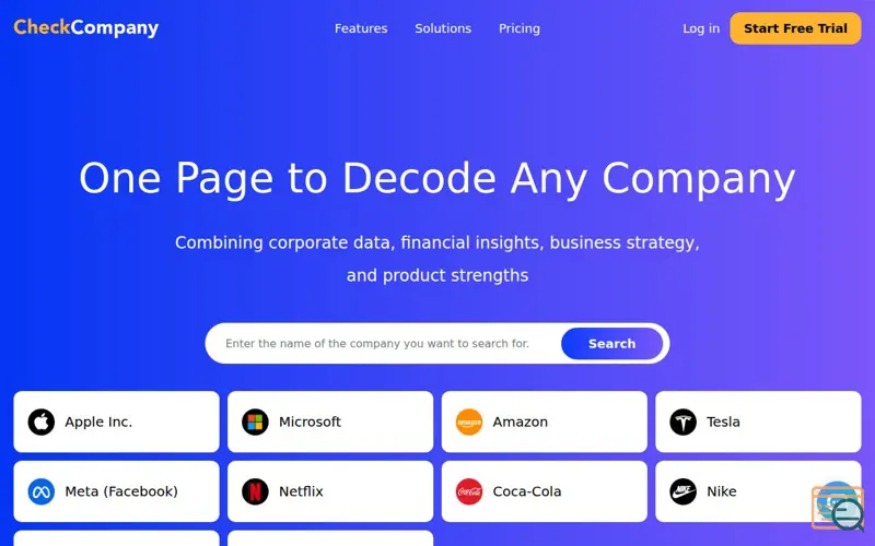Screenshot of CheckCompany, a launch using SalesMartly