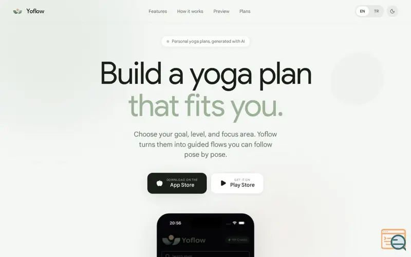 Screenshot of Yoflow: AI Yoga Planner