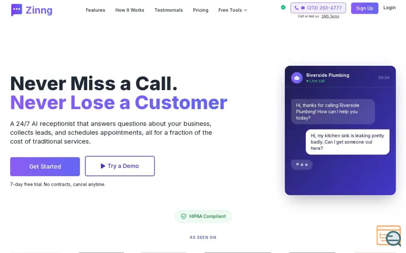 Screenshot of Zinng.ai