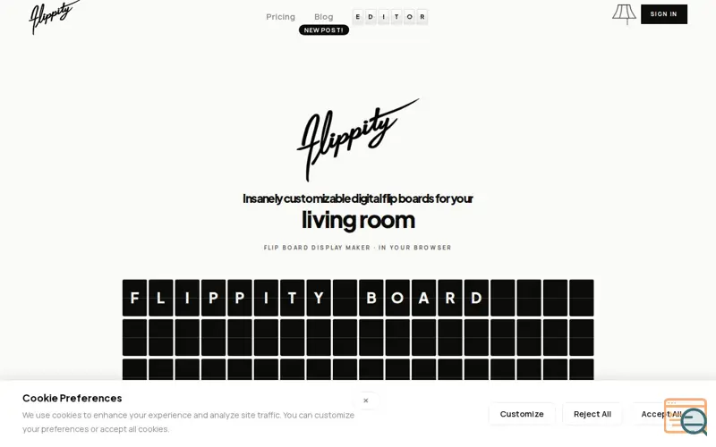 Screenshot of FlippityBoard