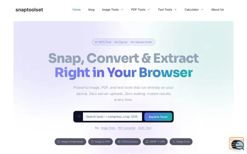 Screenshot of snaptoolset