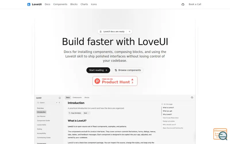Screenshot of LoveUI