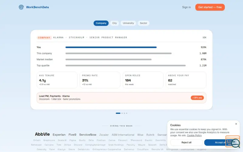 Screenshot of WorkBenchData