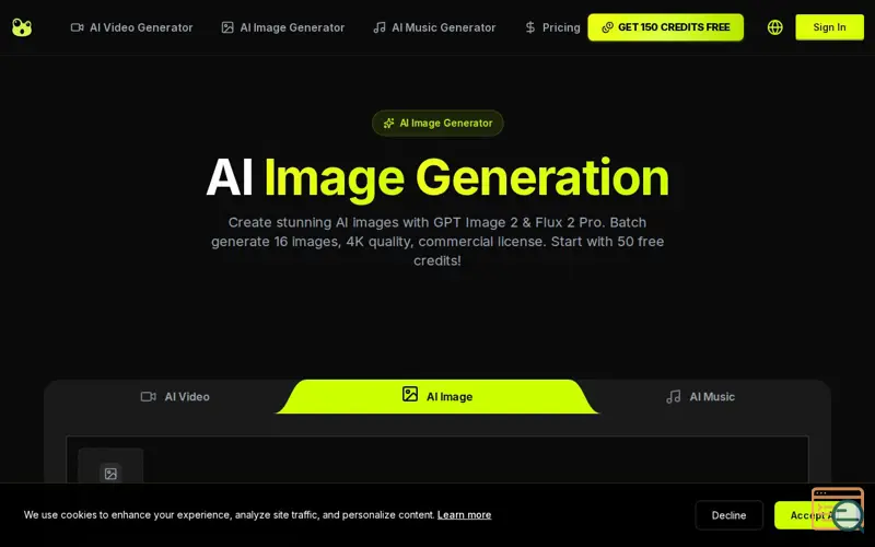 Screenshot of AI Image Generation