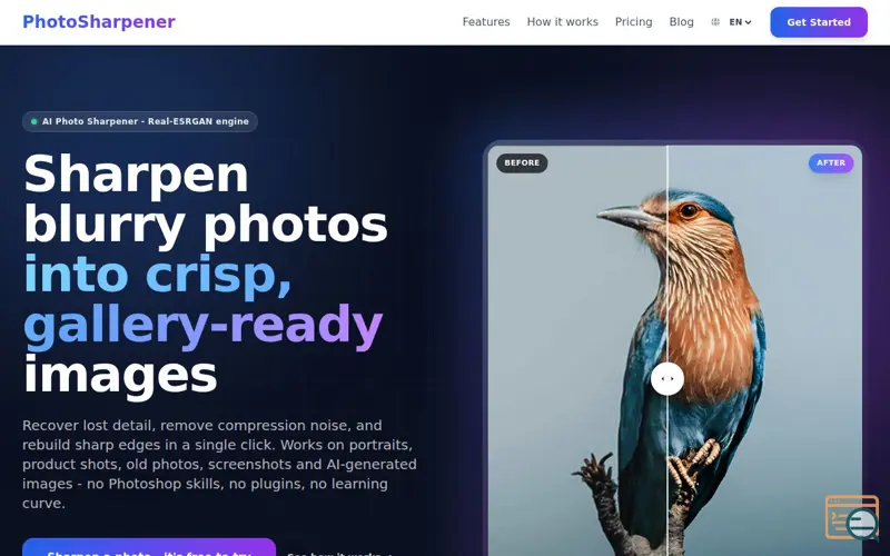 Screenshot of PhotoSharpener