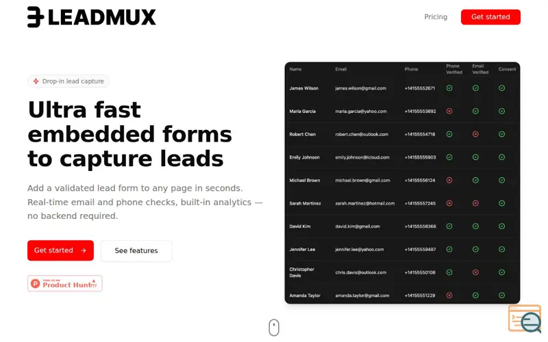 Screenshot of Leadmux