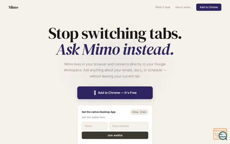 Screenshot of Mimo - Your Personal AI Assistant