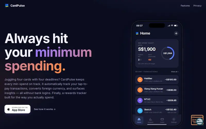 Screenshot of CardPulse