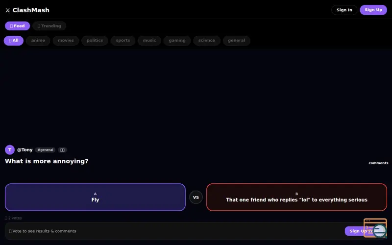 Screenshot of ClashMash