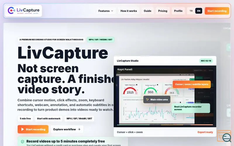 Screenshot of LivCapture