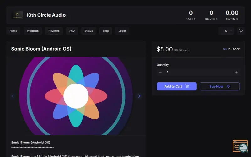 Screenshot of 10th Circle Audio