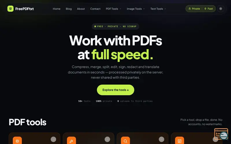 Screenshot of FreePDFtxt