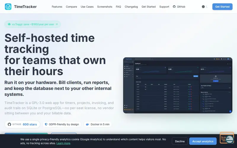 Screenshot of TimeTracker