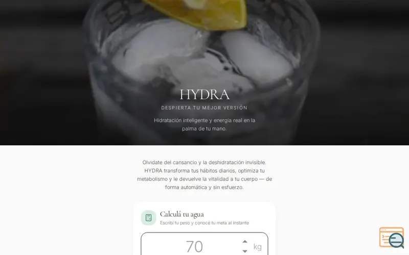 Screenshot of HYDRA APP