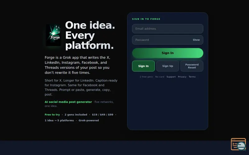 Screenshot of Forge