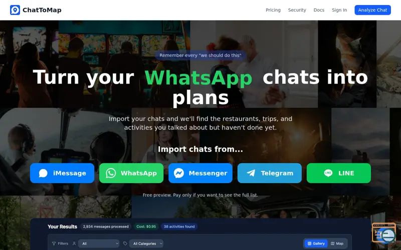 Screenshot of ChatToMap