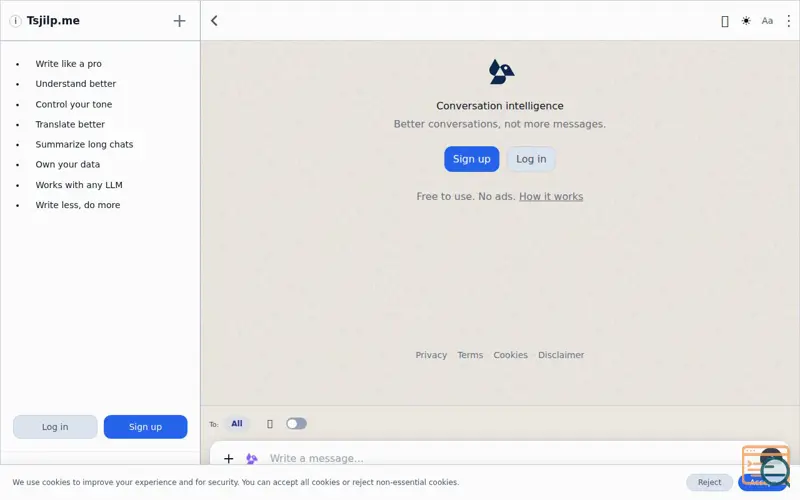 Screenshot of Tsjilp, a launch using Open-Xchange