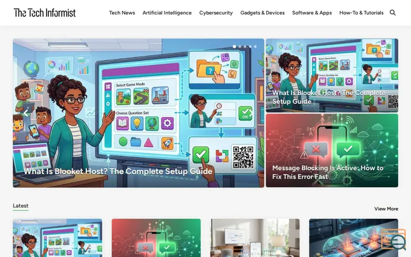 Screenshot of The Tech Informist, a launch using HybridMag