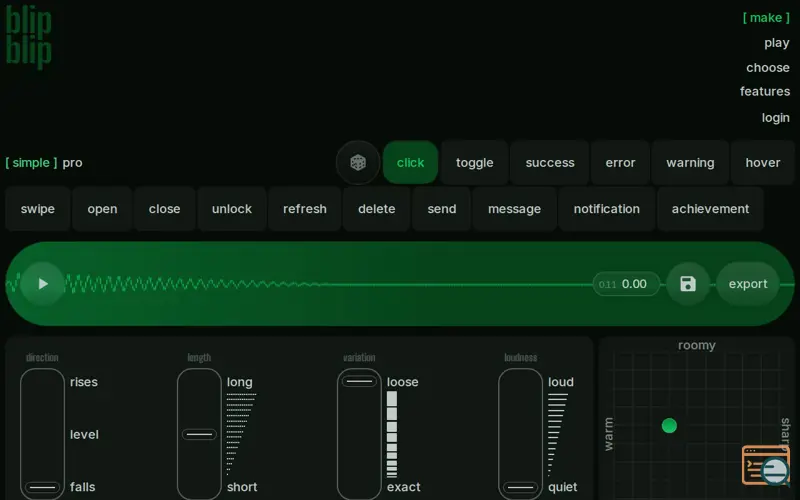 Screenshot of blipblip