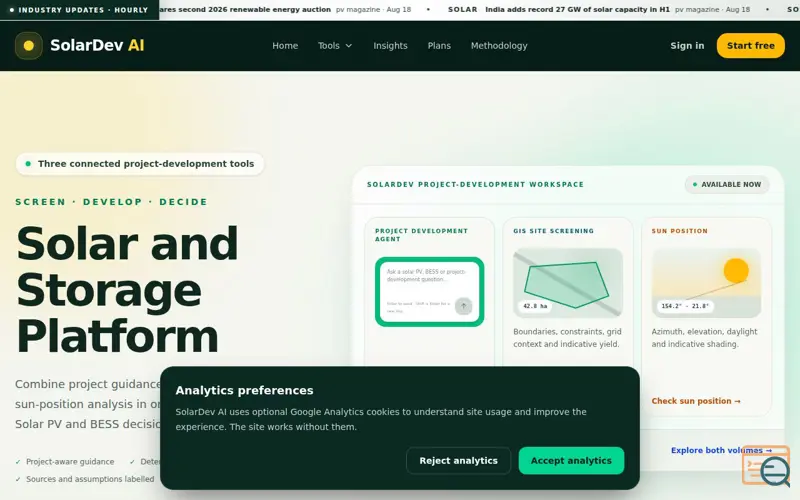 Screenshot of SolarDev AI