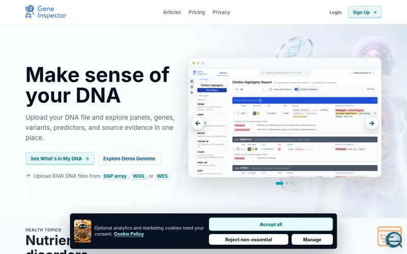 Screenshot of Gene Inspector Pro