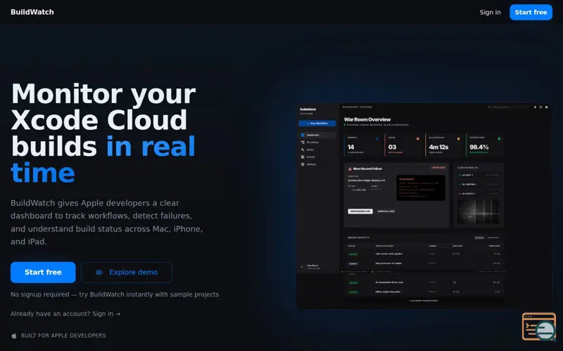 Screenshot of BuildWatch