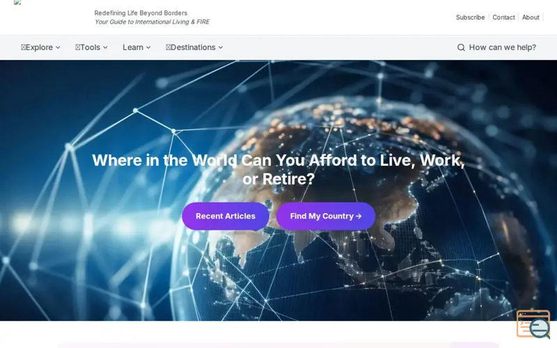 Screenshot of Rewire Abroad Website, a launch using Wise