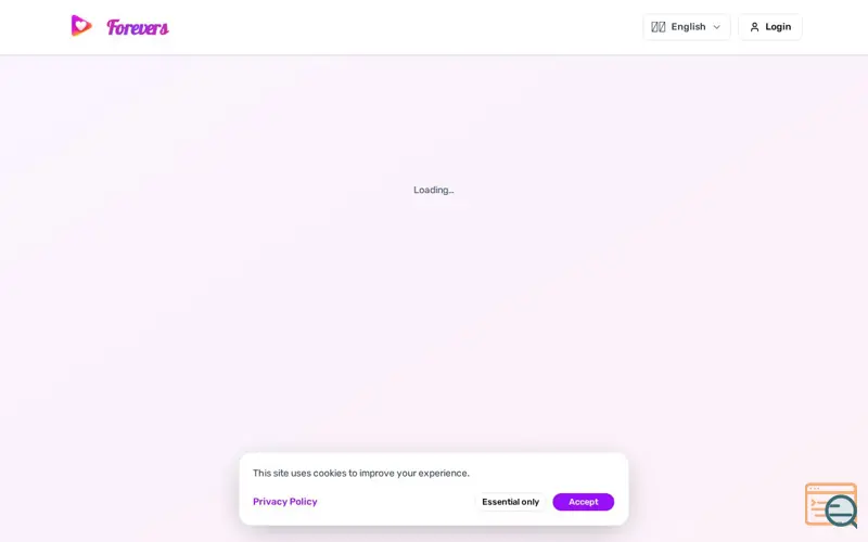 Screenshot of Forevers, a launch using HTTP/3