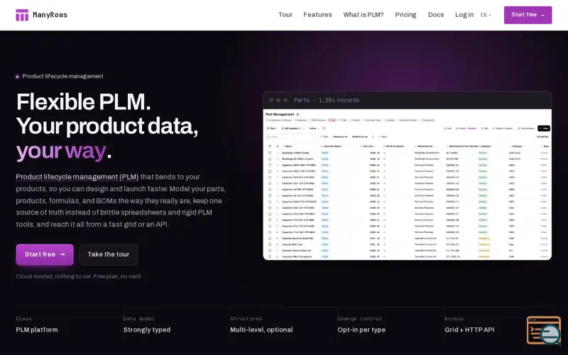 Screenshot of ManyRows