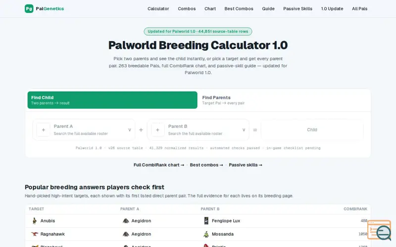 Screenshot of PalGenetics